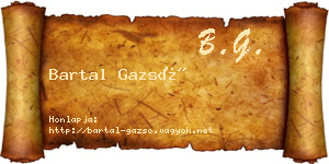 Bartal Gazsó névjegykártya
